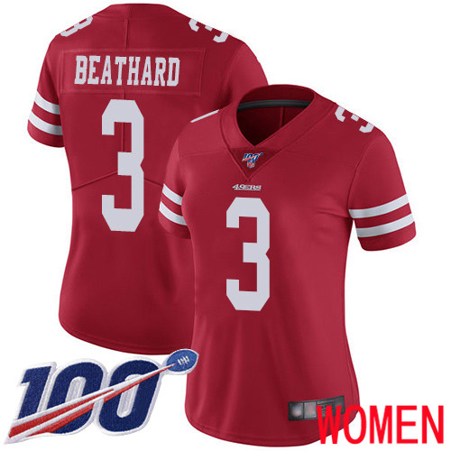 San Francisco 49ers Limited Red Women C. J. Beathard Home NFL Jersey #3 100th Season Vapor Untouchable